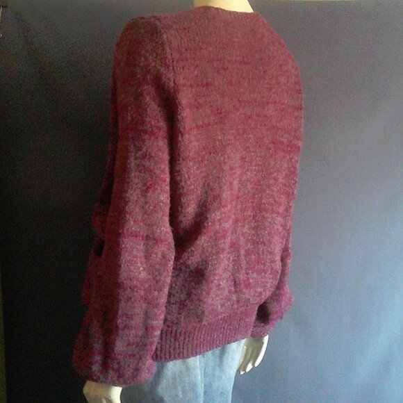 Free People Magenta Heather Faux Wrap Sweater XS - Picture 6 of 9